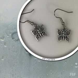 Pewter Butterfly Earrings